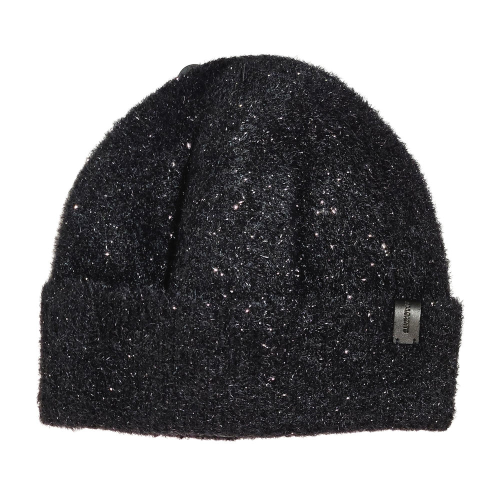 All Saints Beanie Hat Black Metallic Eyelash Knit Streetwear Outdoor Gift Modern